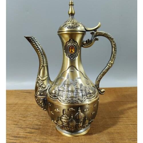 China seiko inlay gem wine pot crafts statue