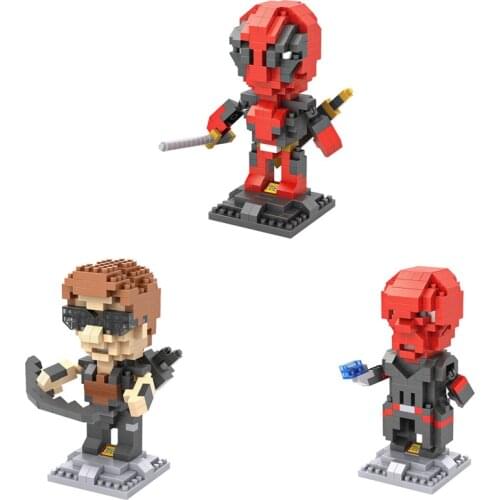 Disney marvel super avenger micro diamond block Red Skull Deadpool Hawkeye building brick toy avenger nanobrick