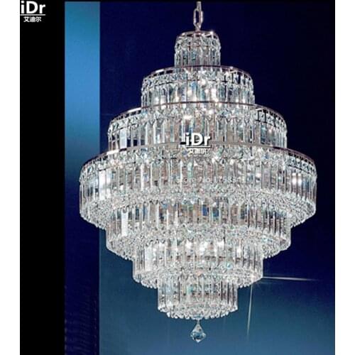Chandeliers Small chrome crystal chandelier hanging lamp petite home fixture D65cm x H88cm