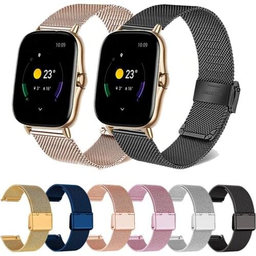 Strap for Amazfit GTS 2e/GTS/GTS 2/GTS 2 mini/Amazfit bip/GTR 42mm Smart Watch Mesh Stainless Steel Quick Release Wristband
