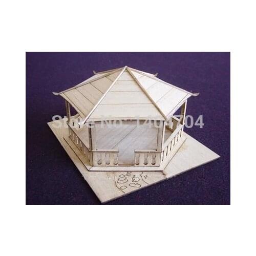 NIDALE model DIY assembling puzzle Classic Ancient wooden bower model hexagon arbour model educational toy