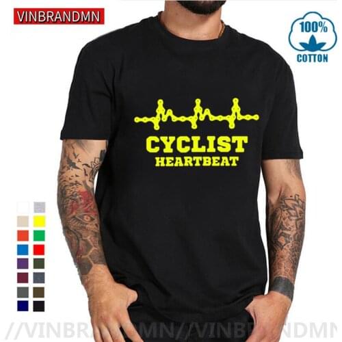 MTB CYCLING Cyclist Heartbeat T shirts men Mountain biker Tshirt Road Bike Funny BMX Bicycle Tops Mens Casual fashion Tee shirt