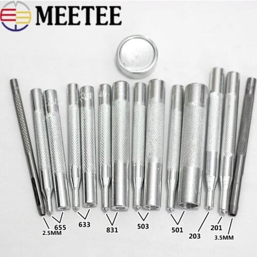 Meetee 1set Snap Buttons Fastener Press Tool Kit DIY Manual Leather Craft Bag Button Buckle Installation Accessories AP2241