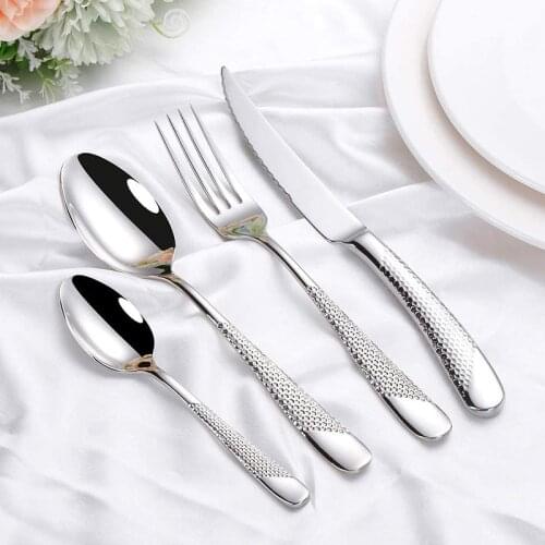 304 Stainless Steel Luxury Flatware Cutlery Set Silver Kitchen Tableware Set Dinnerware Fork Spoon Knife Western Gold Dinner Set