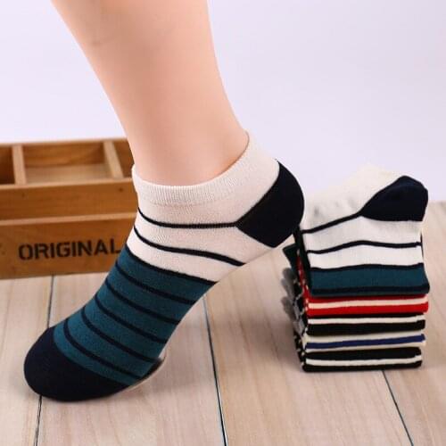 2018 Spring&Summer New Men Socks Stripe Fashion Sweat Absorption Breathable Deodorant Socks 5 Pairs/Lot