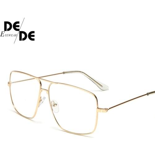 New Vintage Gold Metal Frame Eyeglasses Mens Womens Sun glasses Retro Square Optical Lens Eyewear Nerd Clear Lens Glasses