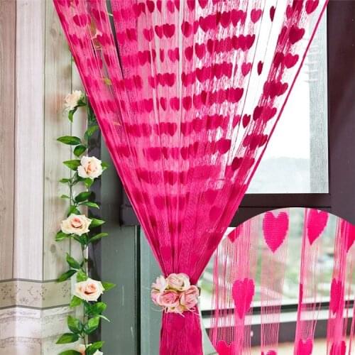 Wholesale! 10pcs/lot Romantic Heart Line Tassel String Door Curtains Window Room Divider Curtain Valance For Wedding Decoration
