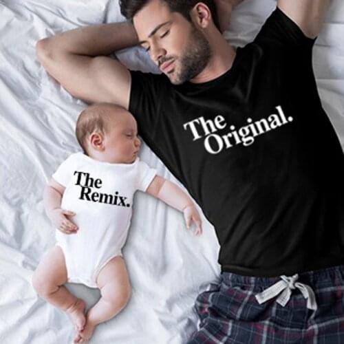 Original/Remix Family Matching Tees Dad Tshirt Baby Bodysuit Father Son Dad Baby Kids Family Look Clothing Fathers Day Gift