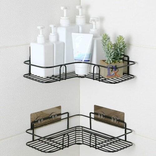 Stainless Steel Bathroom Shelf Metal Iron Rack Free Perforated Storage Rack Bathroom Kitchen Wall-mounted Storage Shelf