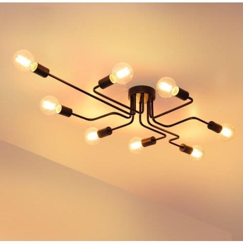 Ceiling Lights Metal Vintage Ceiling Light Barn Industrial Edison Semi Flush Mount Lighting for Bedroom Fixture CA012