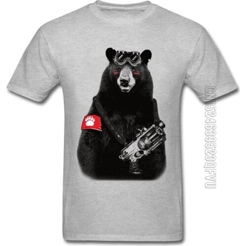 Casual T Shirt Brand Short Sleeve Youth Student T Shirts Grey Russia Bear Rebel The Uprising Revolution Tshirts Funny Tops Tees