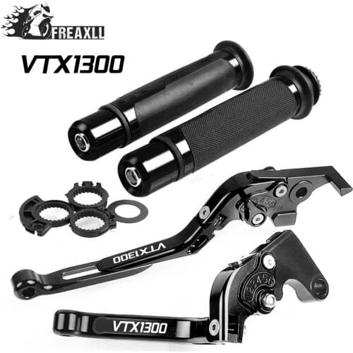For HONDA VTX1300 VTX 1300 2003-2010 2004 2005 2006 2007 Motorcycle Adjustable Folding Brake Clutch Levers Handlebar Hand Grips