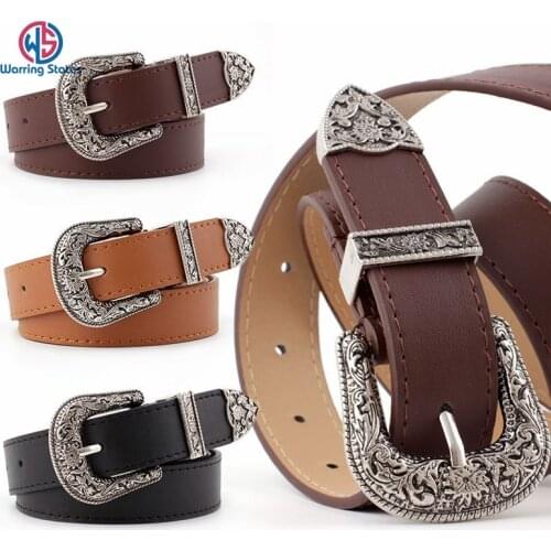 European and American New Ladies Pin Buckle Belt, Retro Style High Quality Wide Belt ,2.8cm Wide Womens Belt Luxury Fashion