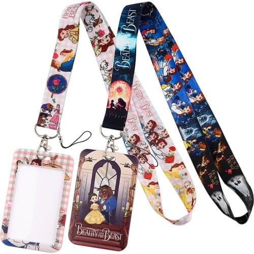 LT1196 Beauty and the Beast Lanyard For Key chain ID Card Cover Pass Mobile Badge Holder Key Ring Neck Straps Accessories gifts