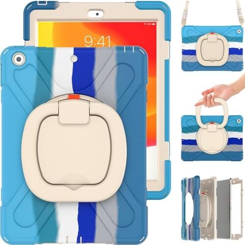 Silicone Soft Heavy Duty Armor Protective Tablet Case For Apple ipad 10.2 2020 2019 Holder Kids Rotating Shockproof Tablet Case