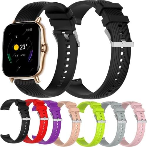 Wrist Band for Huami Amazfit GTS 2 GTR 42mm Bracelet 20mm Silicone Strap for Huami Amazfit Bip S BIT Youth Wearable Watch Band