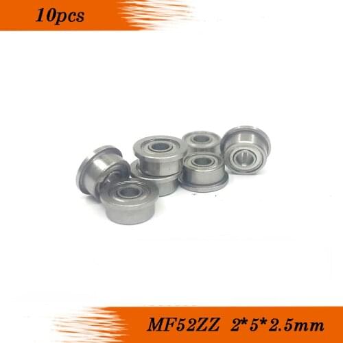10PCS MF52ZZ 2x5x2.5mm ABEC-3 bearing steel flange ball bearings LF520ZZ 2*5*2.5mm