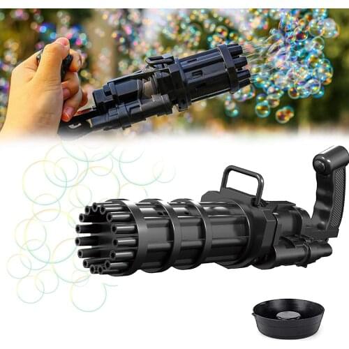 Upgrade Electric Bubble Gun 15 Kong Gatlin 2021 New 2PC Bubbles For Children Magic Bubble For Bathroom Summer Outdoor Toys