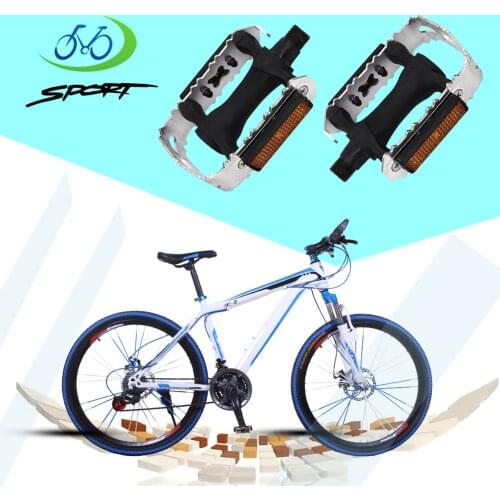 1 Pair Mountain Road Bike Fixed Gear Bicycle Pedals with Toe Clips Straps