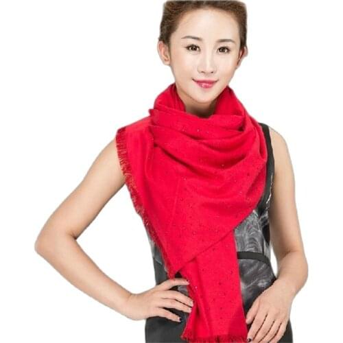 Spring AutumnPure Color Silk Women Scarf Hot Diamond