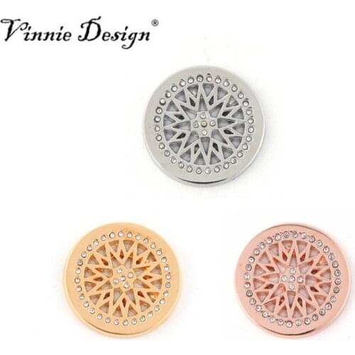 Vinnie Design Jewelry 25MM Sparkling Wheel Coin Disc for Coin Holder Frame Pendant 5pcs/lot