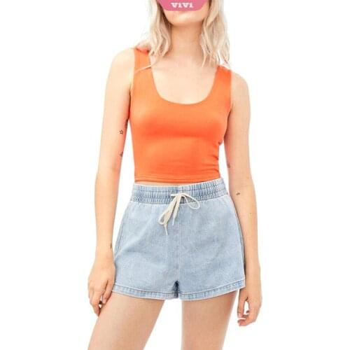 2021 Womens New Summer Fashion Denim Shorts Stretch Multicolor Elastic Mid-waist Stretch Pants Casual Shorts