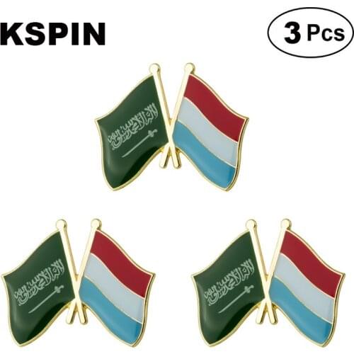 Saudi Arabia & Luxembourg Frendship Lapel Pin Brooches Pins Flag badge Brooch Badges