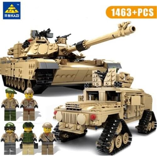 1463pcs Kaizhi KY10000 Hummer M1A2 Abrams Main Battle Tank Boy Military Building Block Toy Gifts