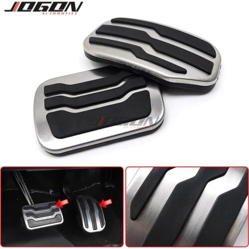 For Ford F-Series F150 RAPTOR P552 2015-2020 XL XLT 2Pcs Car Gas Fuel Brake Foot Pedal Pad Plate Cover Trim Molding AT LHD