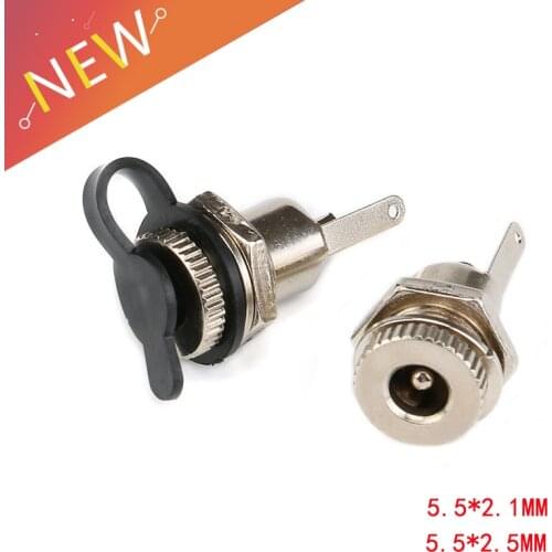 5Pcs DC099 5.5 mm x 2.1mm DC Power Jack Socket Female Panel Mount Connector metal 5.5*2.1 5.5*2.5
