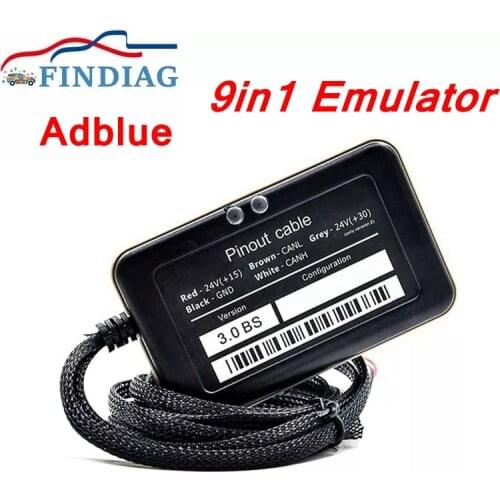 OBD2 Car Diagnostic tool Adblue Emulator 9 in 1 Add for Commins Truck PK adblue 8 in 1 SCR&NOX A+Version Full Chip