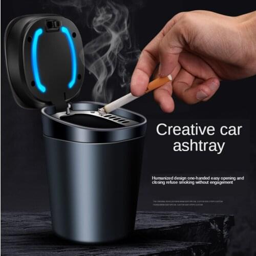 Automotive Products Car Ashtray Stainless Steel Liner with LED Lamp High Temperature Resistant Car Ashtray Advertising Promotion