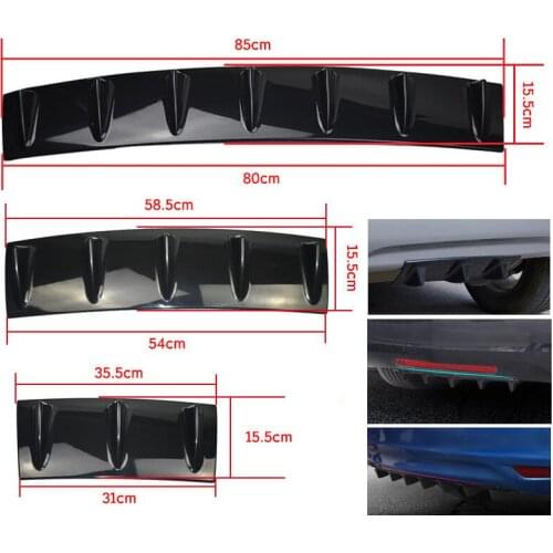 Car Auto Accessories Universal Shark Fin Chassis Rear Spoiler Sports Thick Lip Rear Shovel Wrap Angle Rear Bumper Diffuser