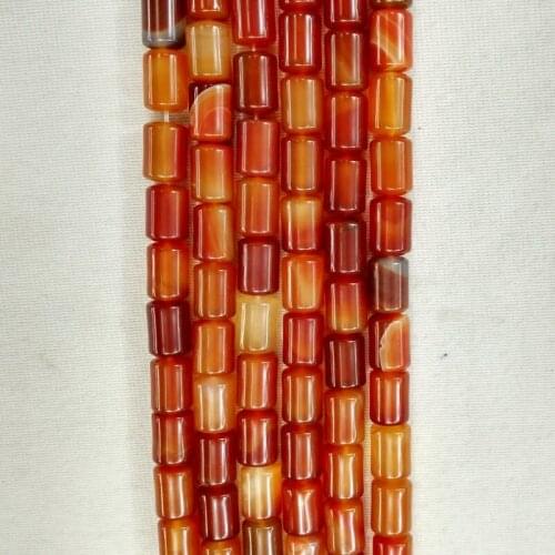 2016 Fashion top quality natural Red onyx Cylinder Beads 10x14mm for necklace Bracelet Making Wholesale 50pcs/lot free