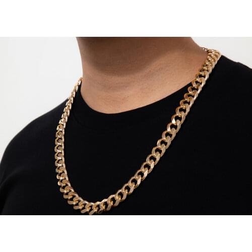Gothic U Shape Thick Chain Choker Necklaces Women Men Punk Fashion Gold Color Lock Chains Link Chunky Necklaces Jewelry Gifts