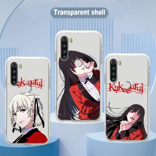 Kakegurui Anime Phone Case Transparent For Xiaomi Redmi Note 7 7A 8 8T 9 9A 9S 10 K30 Pro Ultra transparent luxury cover trend