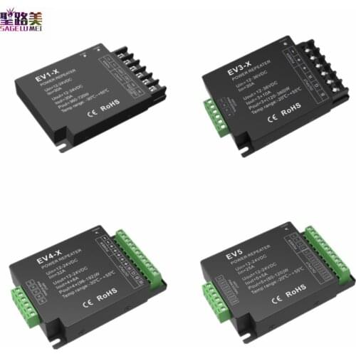 DC12V-24V 1CH 3CH 4CH 5CH Channels Constant Voltage cv Power PWM LED Repeater Single Dual color RGB RGB+CCT CV Signal Amplifier