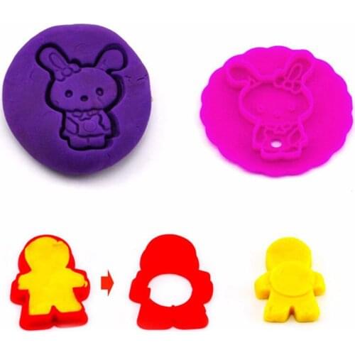 Kids Plasticine Moulds Toy Kit Plastic Mould Tools DIY Children Clay Cutters Dough Modeling Tool With Knife Roller Funny Toys