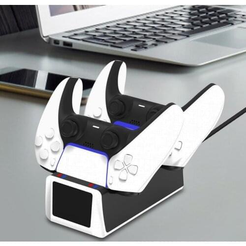 Dual Charging Dock Station Stand for PS5 Wireless Controller Power Dock with USB Type C Ouput Port for PlayStation 5 Dua lSense