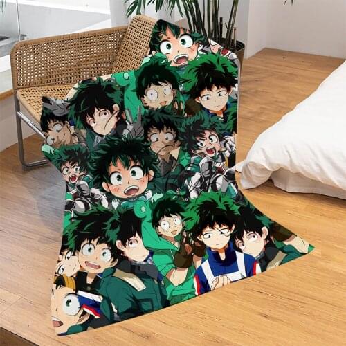 Flannel Blanket Anime My Hero Academia Printed Blanket Throws on Sofa Bed Home Bedspread Travel Cartoon Blanket Drop Shipping