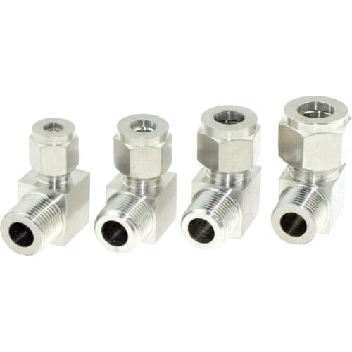 Elbow 3/8" PT NPT Male Thread 6mm 8mm 10mm 12mm 1/2" inch Double Ferrule Tube Compression Fitting Connector Stainless Steel 304