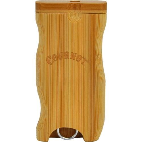 COURNOT Natural Bamboo Dugout Box Case With Metal Cigarette One Hitter Bat Pipe Handmade Tobacco Dugout Box