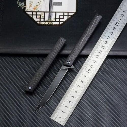 M390 blade Folding knife Steel magic pen knife carbon fiber handle CNC Bearing ball system portable pocket EDC Knife gift knife