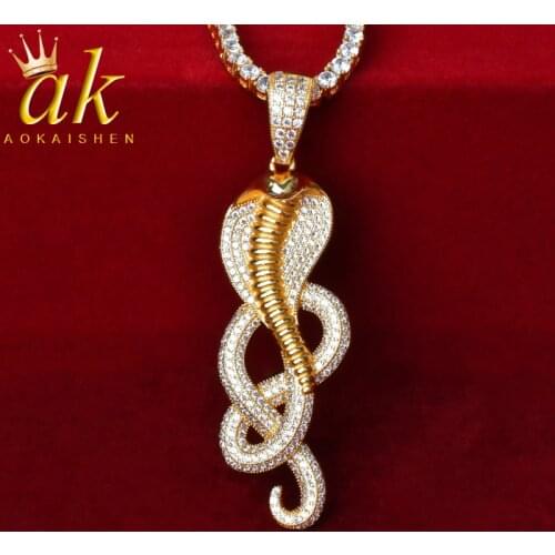 Animal Snake Pendant Necklace Gold Color Mens Hip Hop Rock Jewelry