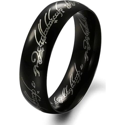 Punk Mens Ring 6mm Width Stainless Steel Band Ring Vintage Male Jewelry US Size 7 to 12