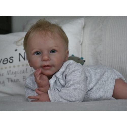 55 CM 3D-Paint Skin Soft Silicone Reborn Girl Baby Lisa Doll Toy For Girl Like Real 22 Inch Blonde Boy Toddler Dress Up Boneca