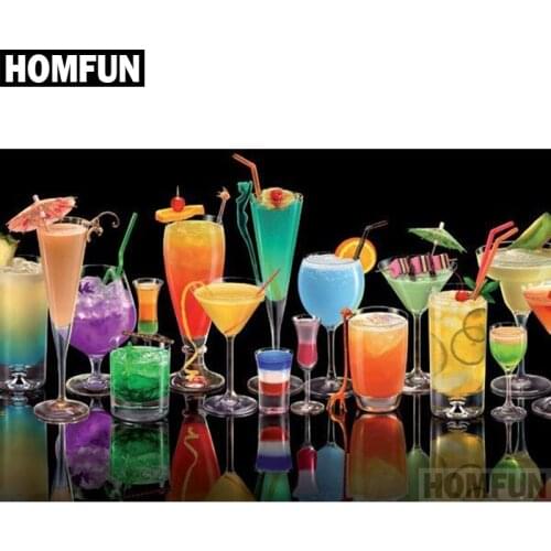 HOMFUN Full Square/Round Drill 5D DIY Diamond Painting "Colored juice" Embroidery Cross Stitch 5D Home Decor Gift A05013