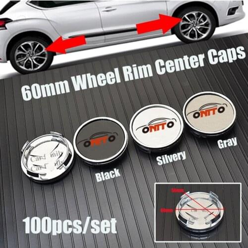 Original 100PCS 60mm 2.36" Car Rims Wheel Hub Center Covers Black/Silvery/Gray for Citroen PicassoC2/C3/C4C5/C6/C8/DS3/DS4/DS5
