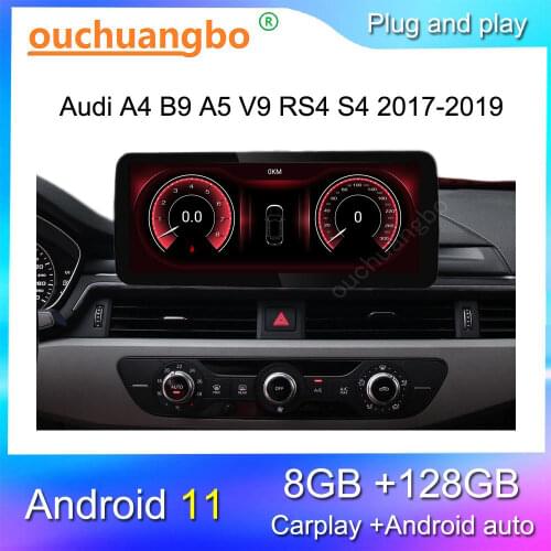 Ouchuangbo radio media player for 12.3 inch A5 f5 A4 B9 V9 RS4 S4 A4L 2017-2019 Qualcomm Blu-ray Android 10 GPS navigation