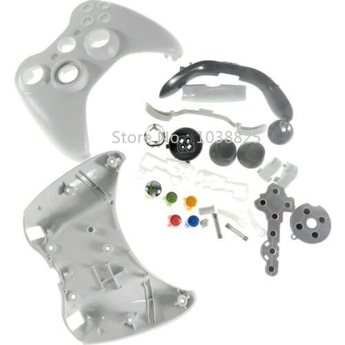 10sets/lot Full Set Shell Housing Cover Case with Buttons Kit for Xbox360 Wire Controller Replacement
